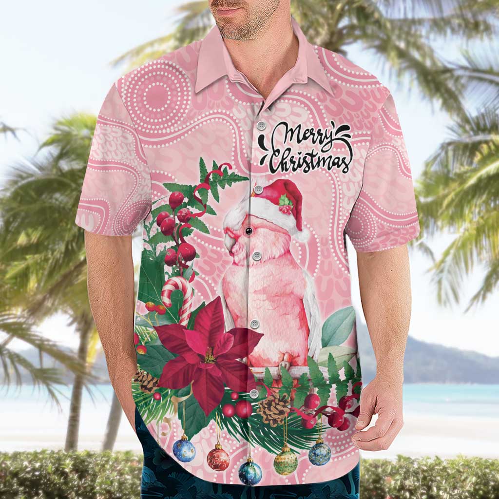 Watercolor Pink Galah Flowers Hawaiian Shirt Australia Christmas Vibes - Aussie Hoodie