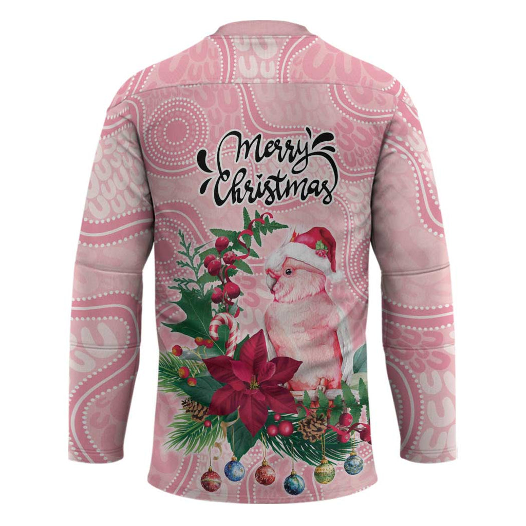 Watercolor Pink Galah Flowers Hockey Jersey Australia Christmas Vibes - Aussie Hoodie