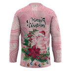 Watercolor Pink Galah Flowers Hockey Jersey Australia Christmas Vibes - Aussie Hoodie