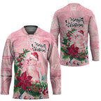 Watercolor Pink Galah Flowers Hockey Jersey Australia Christmas Vibes - Aussie Hoodie