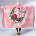 Watercolor Pink Galah Flowers Hooded Blanket Australia Christmas Vibes - Aussie Hoodie