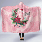 Watercolor Pink Galah Flowers Hooded Blanket Australia Christmas Vibes - Aussie Hoodie
