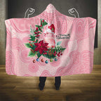 Watercolor Pink Galah Flowers Hooded Blanket Australia Christmas Vibes - Aussie Hoodie