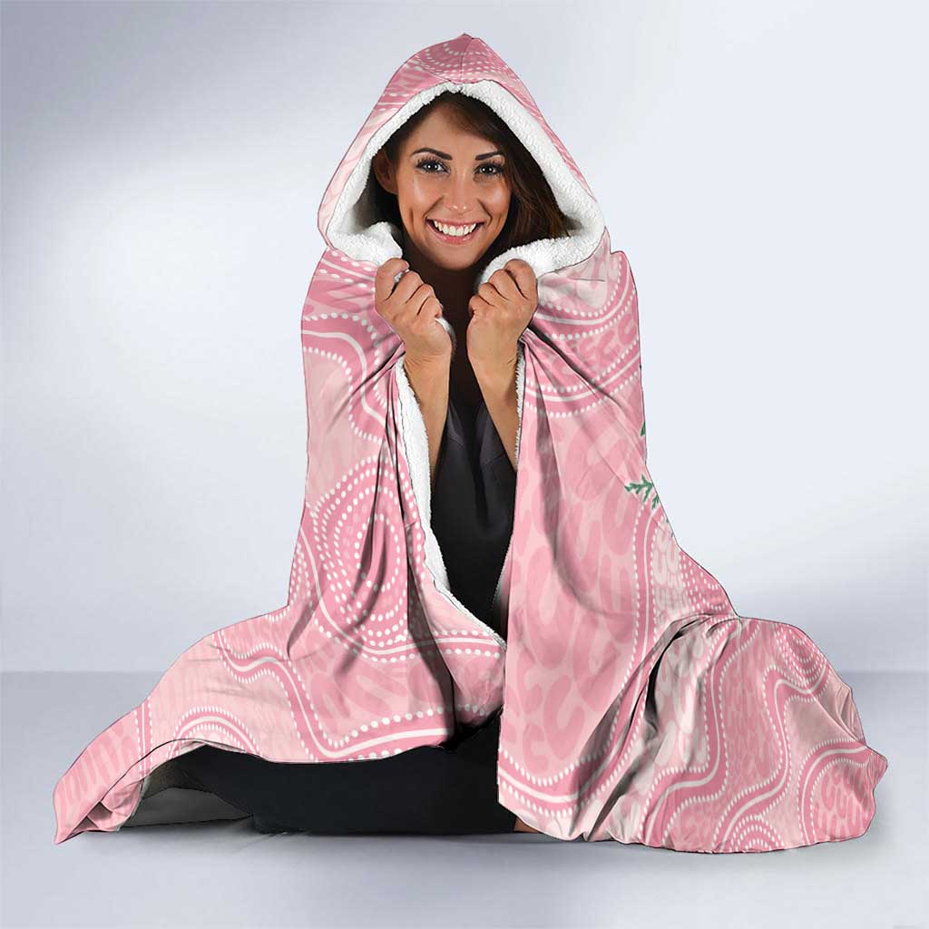 Watercolor Pink Galah Flowers Hooded Blanket Australia Christmas Vibes - Aussie Hoodie