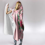 Watercolor Pink Galah Flowers Hooded Blanket Australia Christmas Vibes - Aussie Hoodie