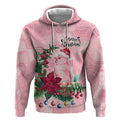 Watercolor Pink Galah Flowers Hoodie Australia Christmas Vibes - Aussie Hoodie