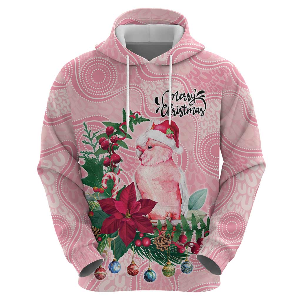 Watercolor Pink Galah Flowers Hoodie Australia Christmas Vibes - Aussie Hoodie