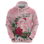 Watercolor Pink Galah Flowers Hoodie Australia Christmas Vibes - Aussie Hoodie
