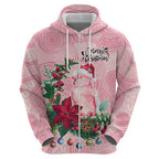 Watercolor Pink Galah Flowers Hoodie Australia Christmas Vibes - Aussie Hoodie