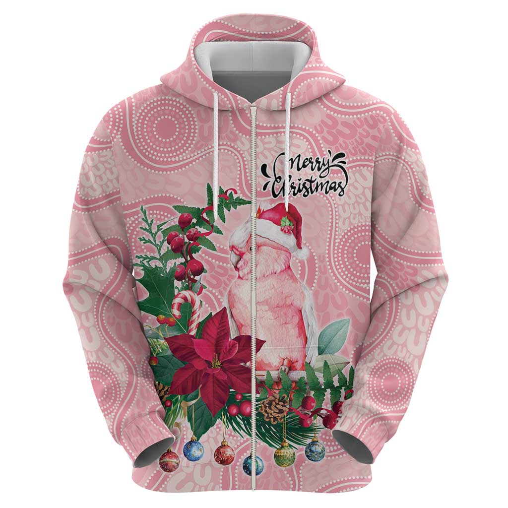 Watercolor Pink Galah Flowers Hoodie Australia Christmas Vibes - Aussie Hoodie