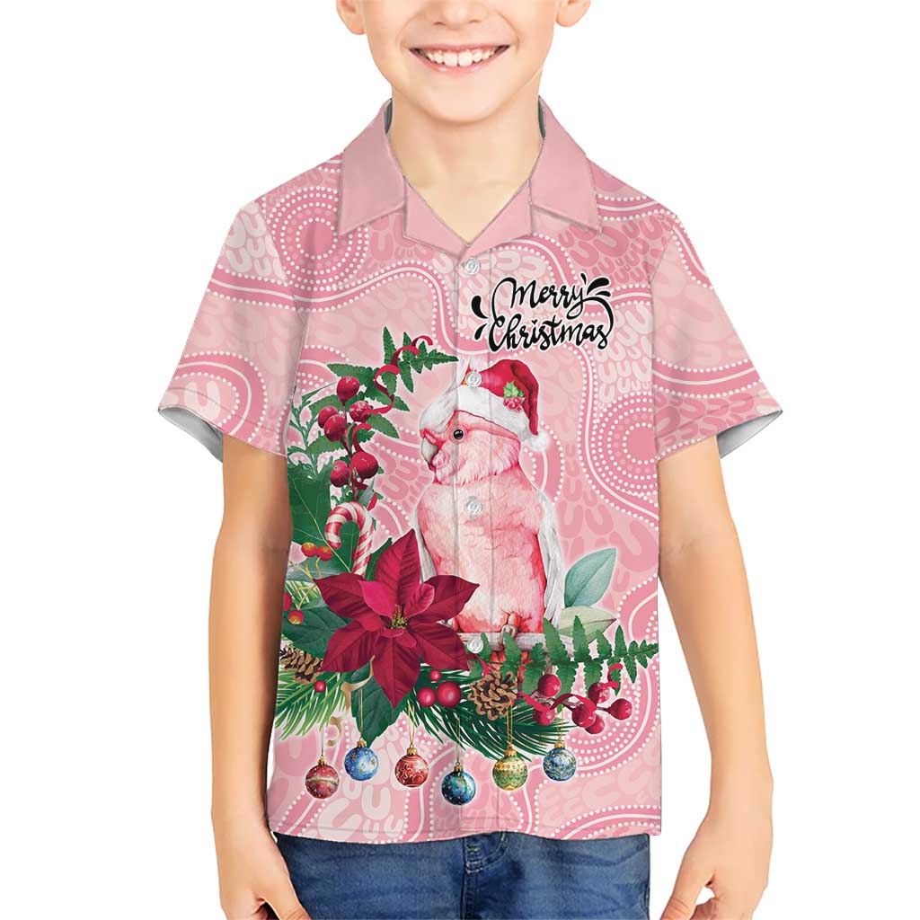 Watercolor Pink Galah Flowers Kid Hawaiian Shirt Australia Christmas Vibes - Aussie Hoodie