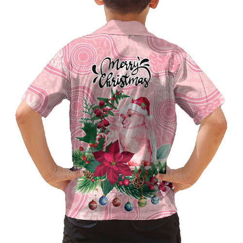 Watercolor Pink Galah Flowers Kid Hawaiian Shirt Australia Christmas Vibes - Aussie Hoodie