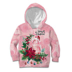 Watercolor Pink Galah Flowers Kid Hoodie Australia Christmas Vibes - Aussie Hoodie
