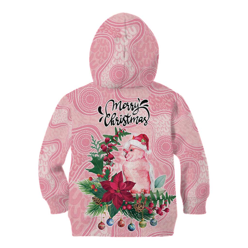 Watercolor Pink Galah Flowers Kid Hoodie Australia Christmas Vibes - Aussie Hoodie