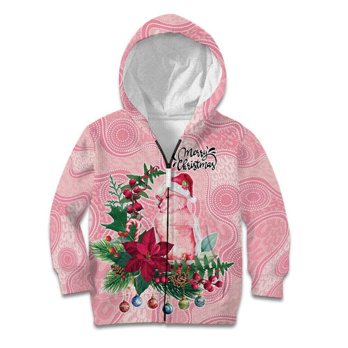 Watercolor Pink Galah Flowers Kid Hoodie Australia Christmas Vibes - Aussie Hoodie