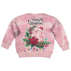 Watercolor Pink Galah Flowers Kid Ugly Christmas Sweater Australia Christmas Vibes - Aussie Hoodie