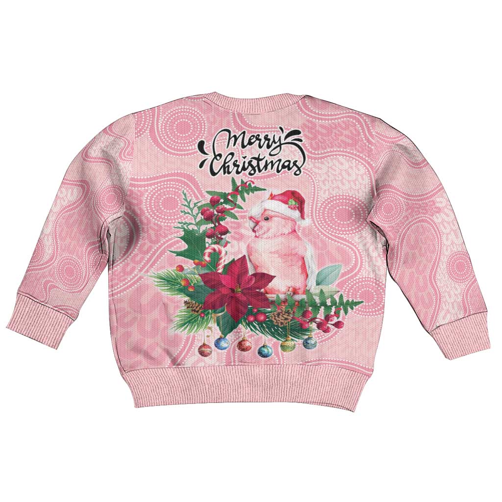 Watercolor Pink Galah Flowers Kid Ugly Christmas Sweater Australia Christmas Vibes - Aussie Hoodie