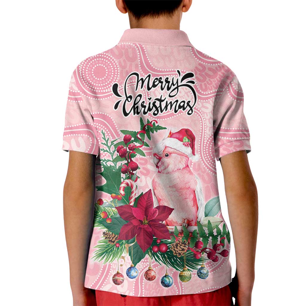 Watercolor Pink Galah Flowers Kid Polo Shirt Australia Christmas Vibes - Aussie Hoodie