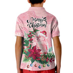 Watercolor Pink Galah Flowers Kid Polo Shirt Australia Christmas Vibes - Aussie Hoodie