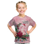 Watercolor Pink Galah Flowers Kid T Shirt Australia Christmas Vibes - Aussie Hoodie
