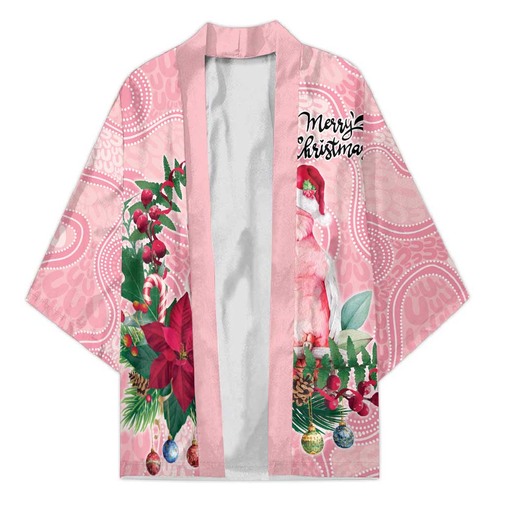 Watercolor Pink Galah Flowers Kimono Australia Christmas Vibes - Aussie Hoodie