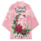 Watercolor Pink Galah Flowers Kimono Australia Christmas Vibes - Aussie Hoodie