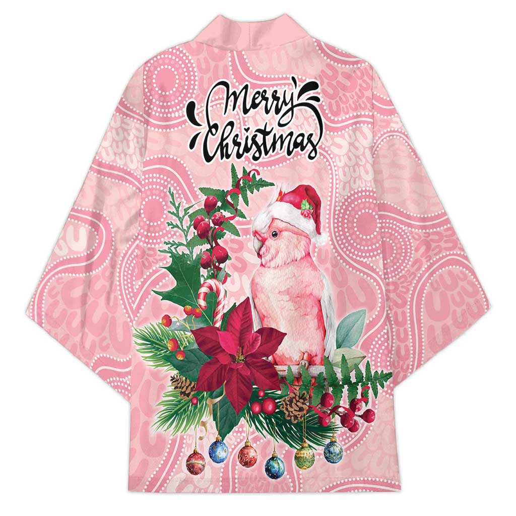 Watercolor Pink Galah Flowers Kimono Australia Christmas Vibes - Aussie Hoodie