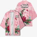 Watercolor Pink Galah Flowers Kimono Australia Christmas Vibes - Aussie Hoodie