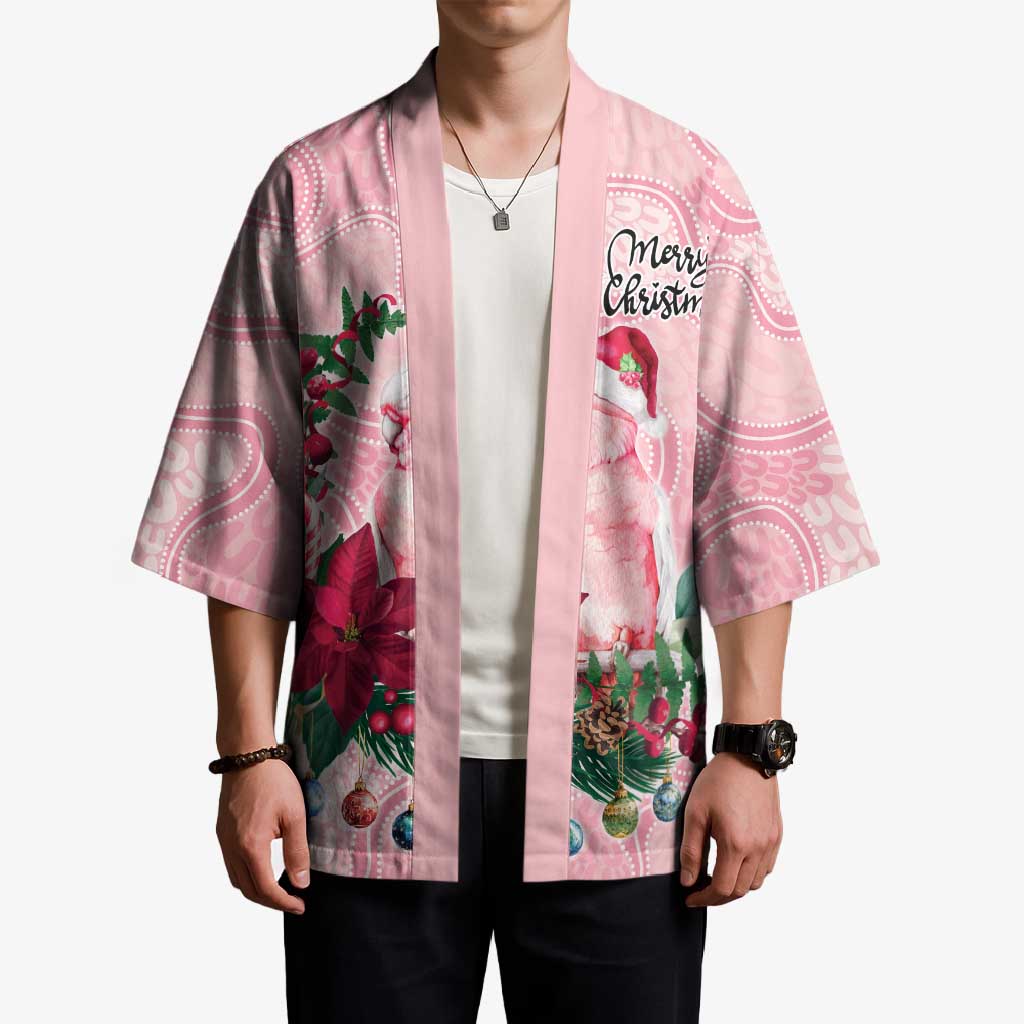Watercolor Pink Galah Flowers Kimono Australia Christmas Vibes - Aussie Hoodie