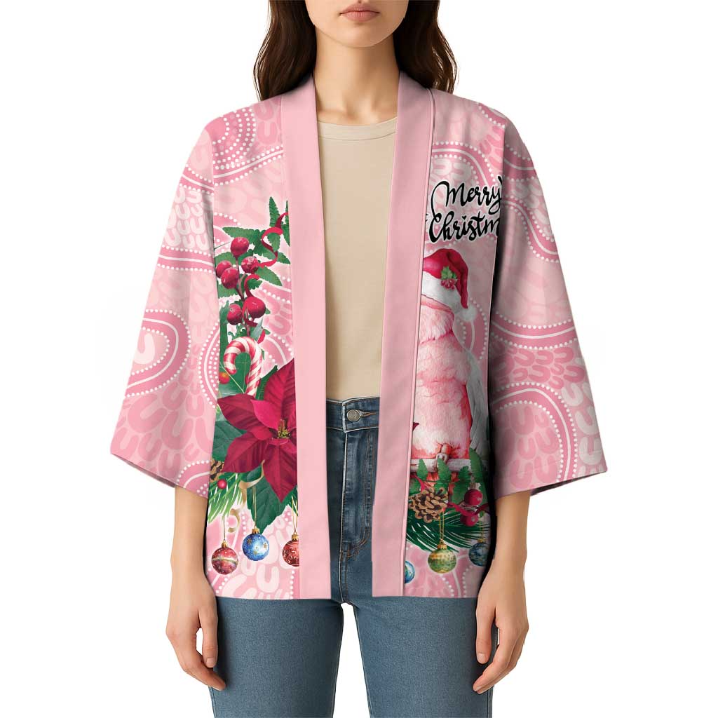 Watercolor Pink Galah Flowers Kimono Australia Christmas Vibes - Aussie Hoodie