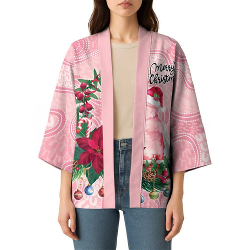 Watercolor Pink Galah Flowers Kimono Australia Christmas Vibes - Aussie Hoodie