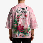 Watercolor Pink Galah Flowers Kimono Australia Christmas Vibes - Aussie Hoodie