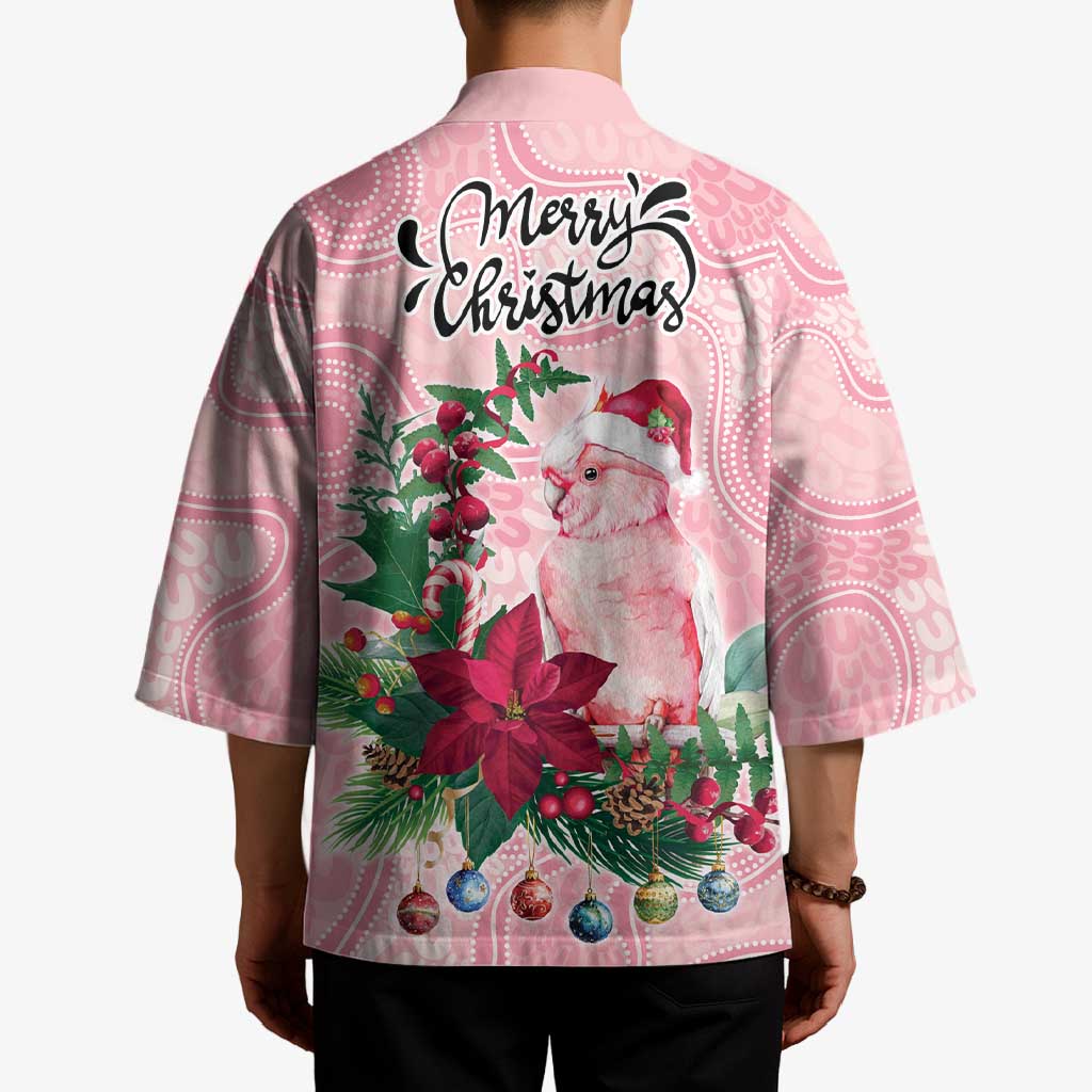 Watercolor Pink Galah Flowers Kimono Australia Christmas Vibes - Aussie Hoodie