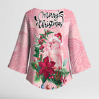 Watercolor Pink Galah Flowers Kimono Sleeve Blouse Australia Christmas Vibes - Aussie Hoodie