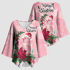 Watercolor Pink Galah Flowers Kimono Sleeve Blouse Australia Christmas Vibes - Aussie Hoodie