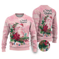 Watercolor Pink Galah Flowers Ugly Christmas Sweater Australia Christmas Vibes - Aussie Hoodie