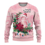 Watercolor Pink Galah Flowers Ugly Christmas Sweater Australia Christmas Vibes - Aussie Hoodie