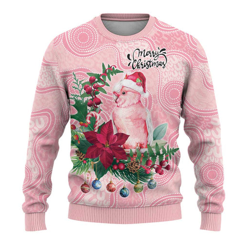 Watercolor Pink Galah Flowers Ugly Christmas Sweater Australia Christmas Vibes - Aussie Hoodie
