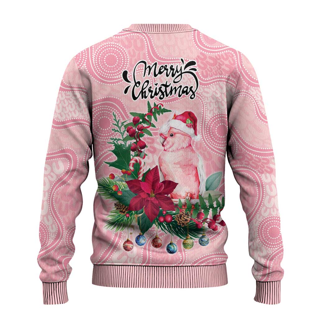 Watercolor Pink Galah Flowers Ugly Christmas Sweater Australia Christmas Vibes - Aussie Hoodie