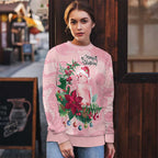 Watercolor Pink Galah Flowers Ugly Christmas Sweater Australia Christmas Vibes - Aussie Hoodie