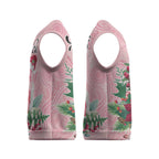 Watercolor Pink Galah Flowers Christmas Knitted V-Neck Vest Australia Christmas Vibes - Aussie Hoodie