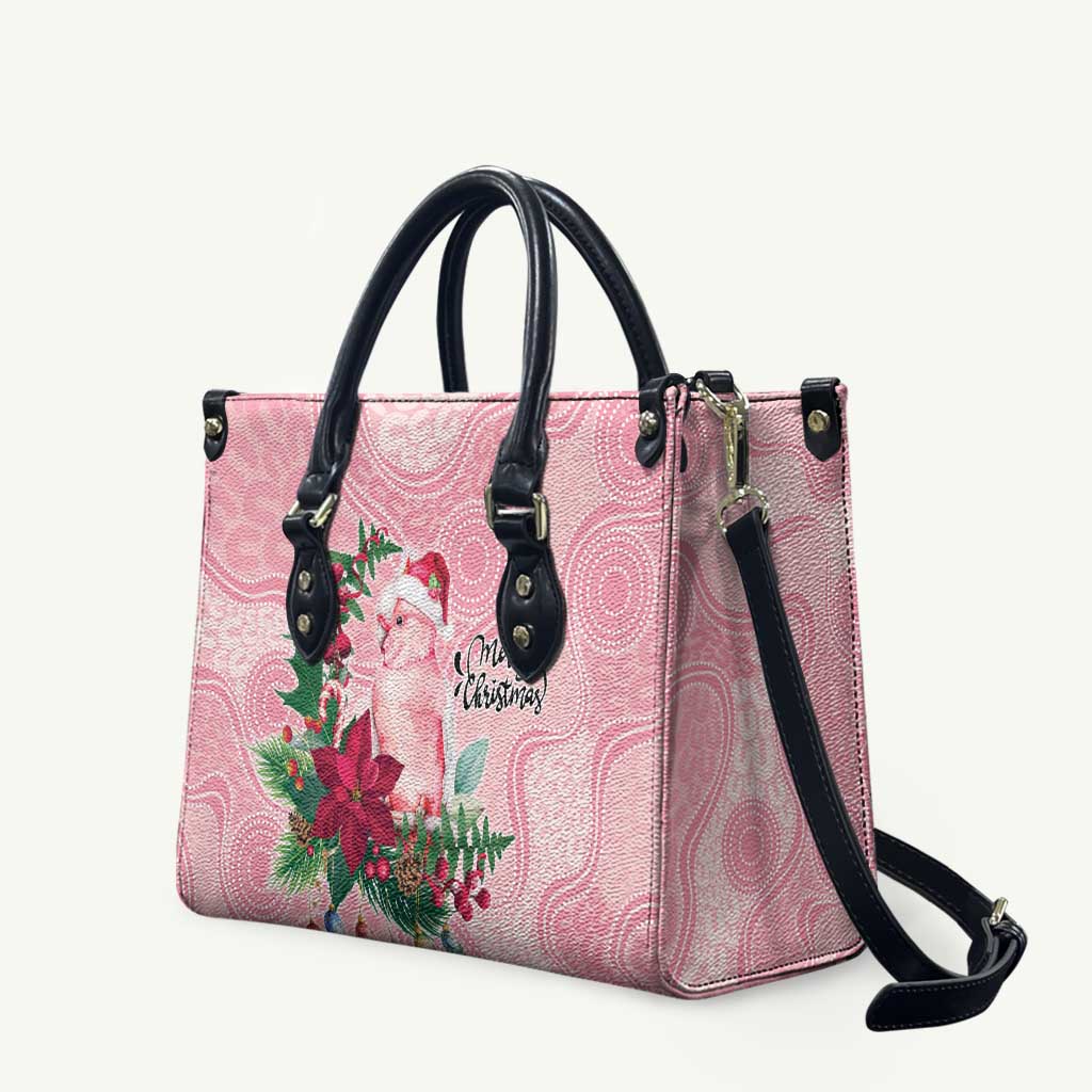 Watercolor Pink Galah Flowers Leather Bag Australia Christmas Vibes - Aussie Hoodie
