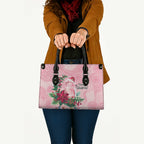 Watercolor Pink Galah Flowers Leather Bag Australia Christmas Vibes - Aussie Hoodie