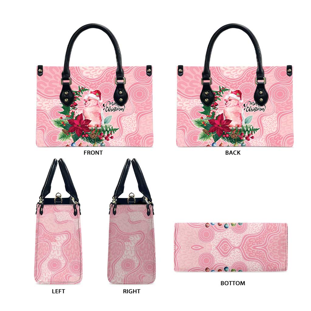 Watercolor Pink Galah Flowers Leather Bag Australia Christmas Vibes - Aussie Hoodie