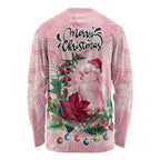 Watercolor Pink Galah Flowers Long Sleeve Shirt Australia Christmas Vibes - Aussie Hoodie