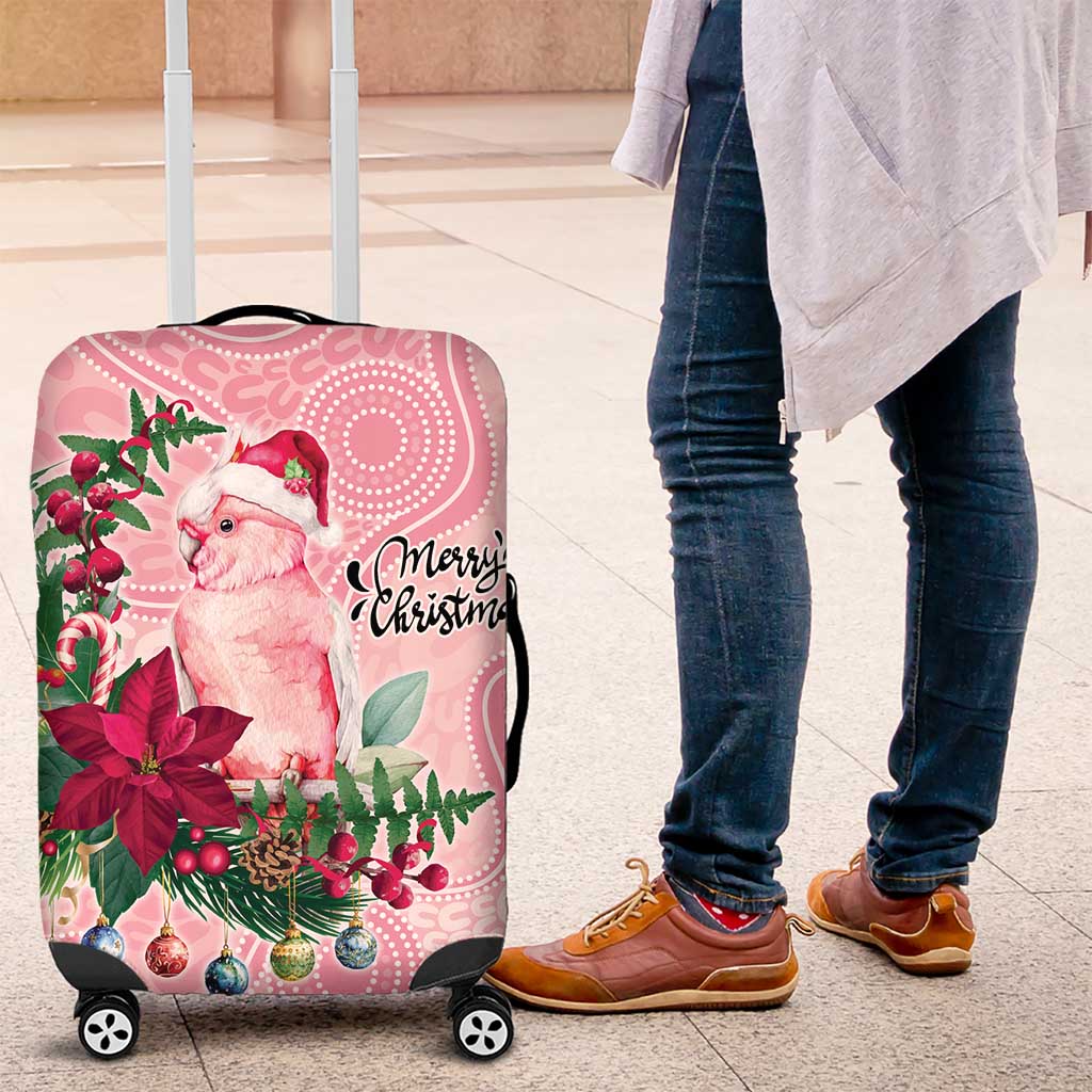 Watercolor Pink Galah Flowers Luggage Cover Australia Christmas Vibes - Aussie Hoodie