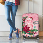 Watercolor Pink Galah Flowers Luggage Cover Australia Christmas Vibes - Aussie Hoodie