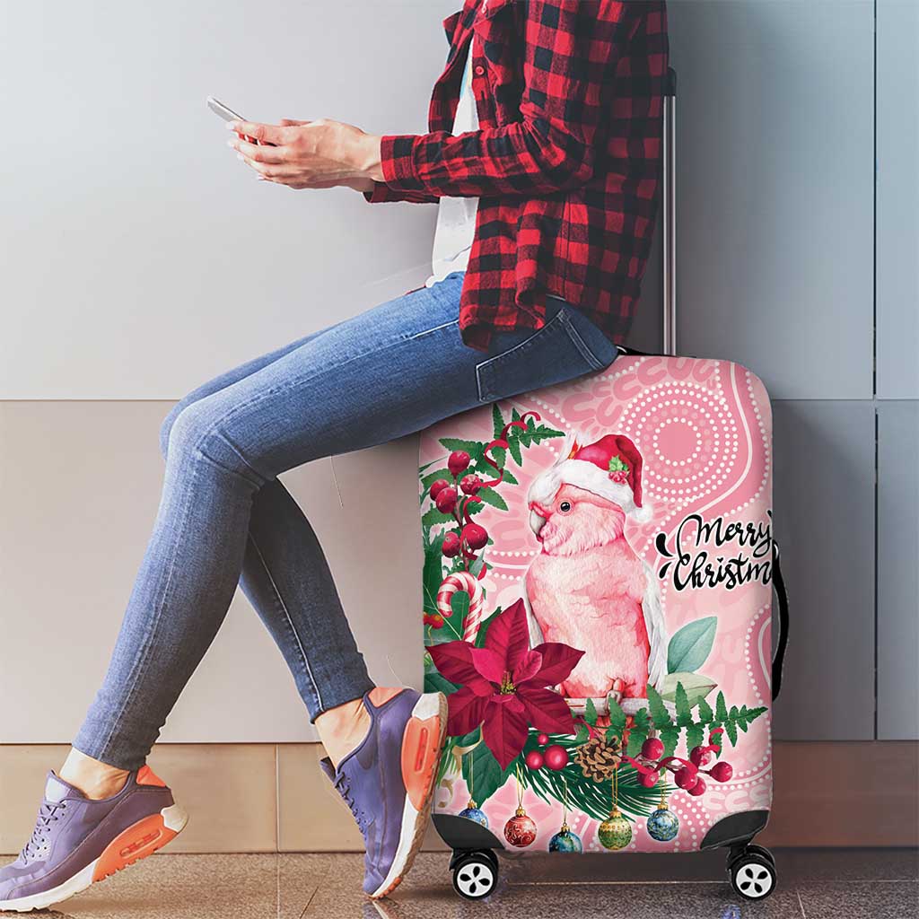 Watercolor Pink Galah Flowers Luggage Cover Australia Christmas Vibes - Aussie Hoodie