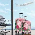 Watercolor Pink Galah Flowers Luggage Cover Australia Christmas Vibes - Aussie Hoodie