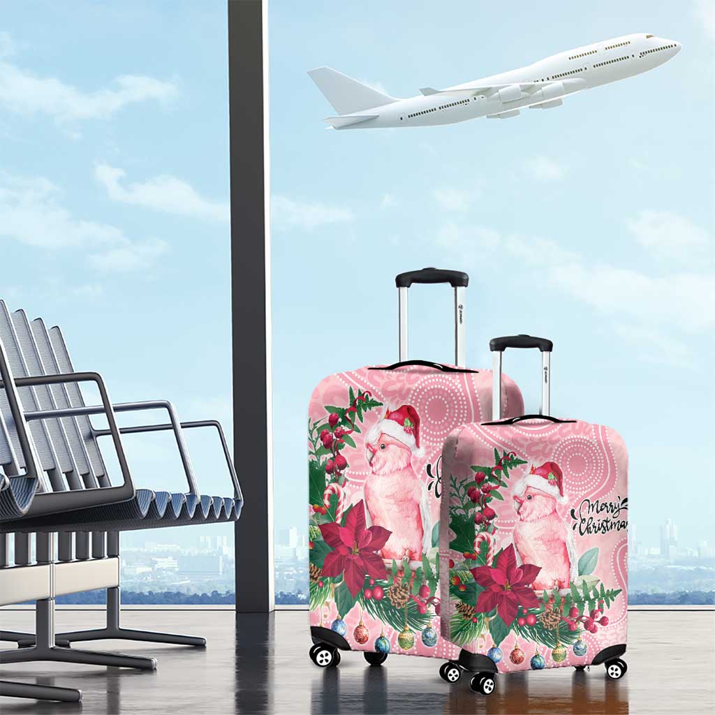 Watercolor Pink Galah Flowers Luggage Cover Australia Christmas Vibes - Aussie Hoodie